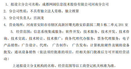 因應(yīng)戰(zhàn)略布局，網(wǎng)闊信息擬設(shè)立分公司專注計(jì)算機(jī)軟硬件開發(fā)與銷售